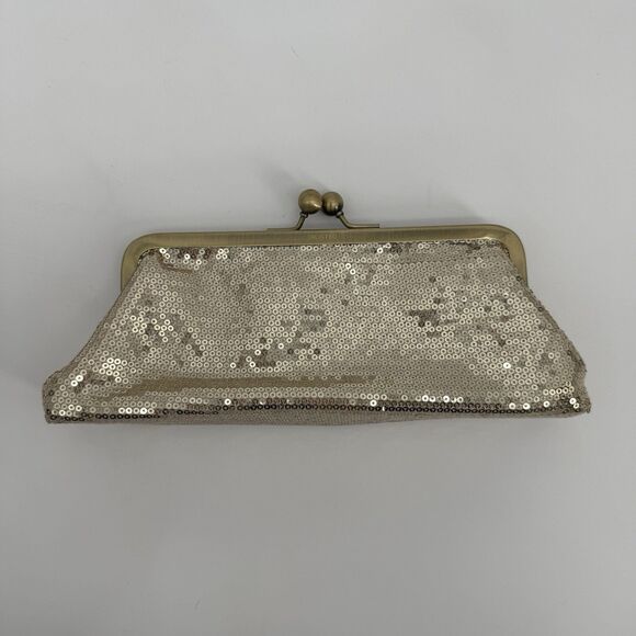 Unlisted Kenneth Cole Gold Sequin Clutch Bag Evening Bag Formal - Picture 1 of 9